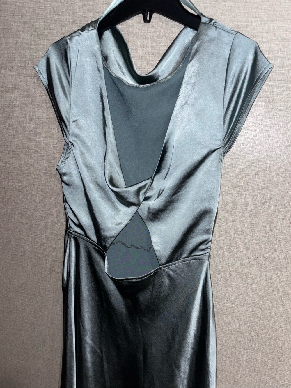 Selfie Leslie Satin Cowl Midi Dress in Light Blue - Picture 6 of 9